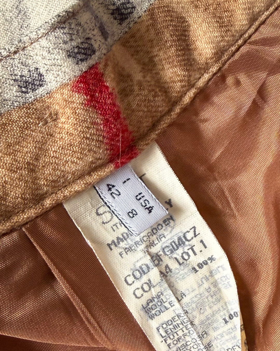 90s Moschino Novelty Paper Print Wool Wrap Skirt / S