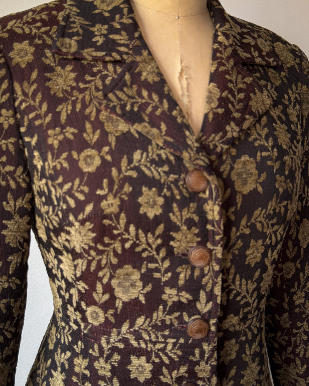 90s Nanette Lepore Floral Brocade Jacket / S