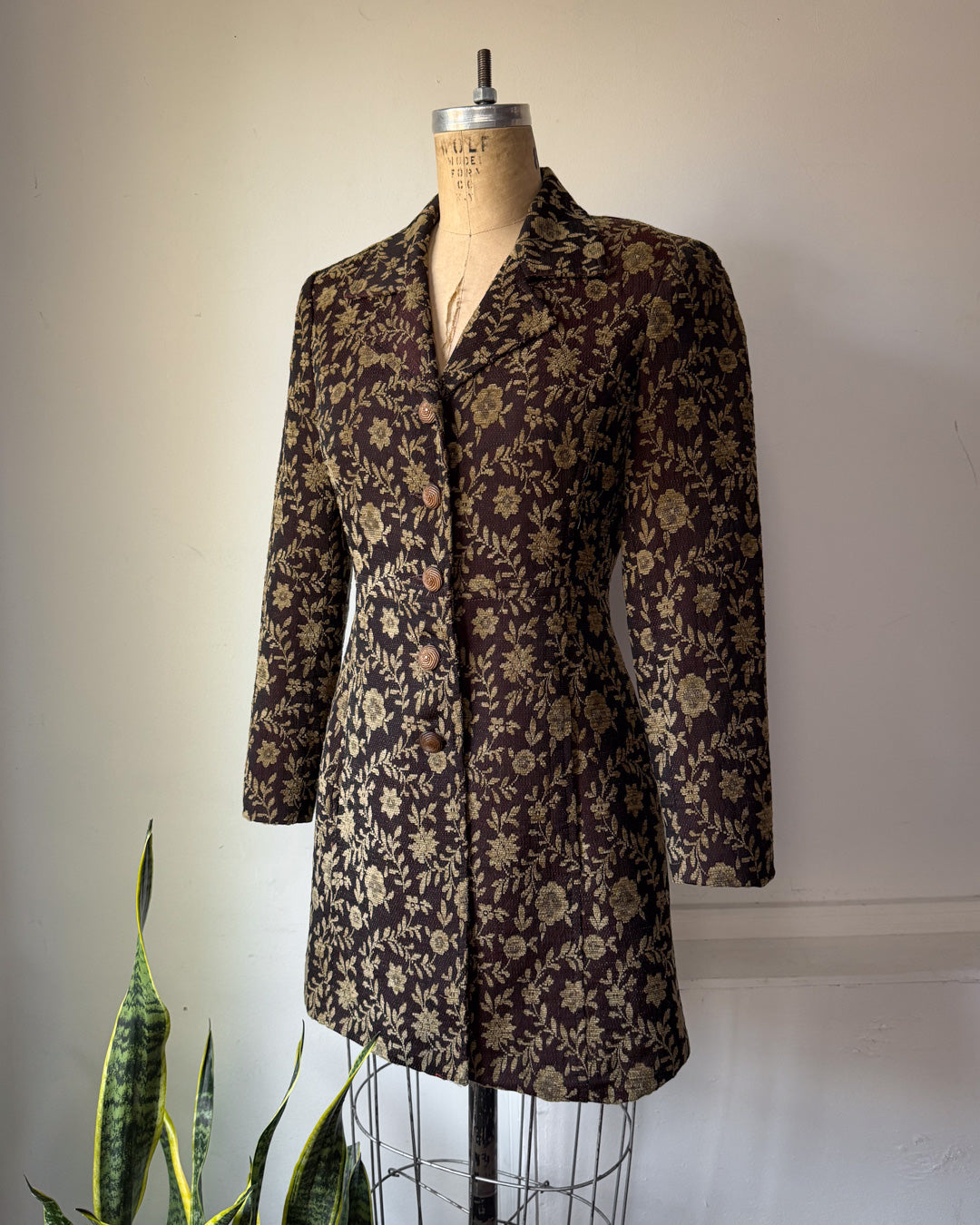 90s Nanette Lepore Floral Brocade Jacket / S
