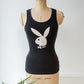 90s Playboy Bunny Ribbed Cotton Tank Top / S