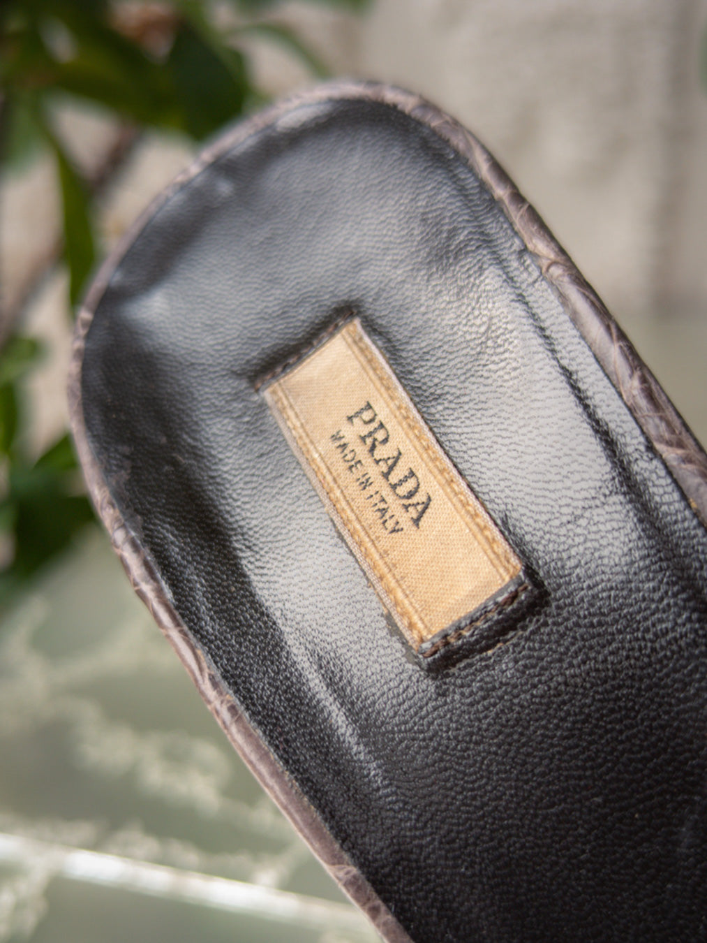 90s Prada Cocco Lucido Platform Sandals / 7.5-8