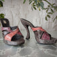 90s Prada Cocco Lucido Platform Sandals / 7.5-8