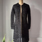 90s Vivienne Tam Black Metallic Woven Raffia Tape Lace Sheer Silk Lined Jacket / S