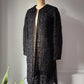 90s Vivienne Tam Black Metallic Woven Raffia Tape Lace Sheer Silk Lined Jacket / S