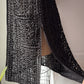90s Vivienne Tam Black Metallic Woven Raffia Tape Lace Sheer Silk Lined Jacket / S
