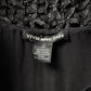 90s Vivienne Tam Black Metallic Woven Raffia Tape Lace Sheer Silk Lined Jacket / S