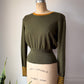 90s Olive Green Merino Wool Sweater / M