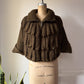 Y2K Olive Green Unique Knit Cape Sweater Cardigan / S-L