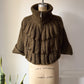 Y2K Olive Green Unique Knit Cape Sweater Cardigan / S-L