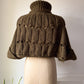 Y2K Olive Green Unique Knit Cape Sweater Cardigan / S-L