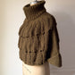 Y2K Olive Green Unique Knit Cape Sweater Cardigan / S-L