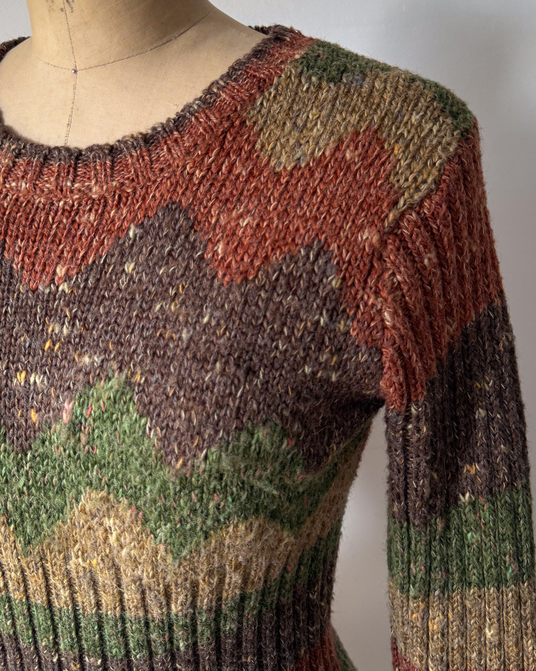 90s Speckle Knit Cropped Sweater / S-M