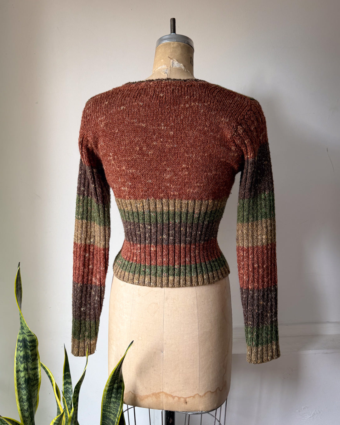 90s Speckle Knit Cropped Sweater / S-M