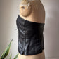 90s Black Lambskin Leather Crop Tube Top / S