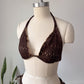 90s Brown Crochet Bikini / M
