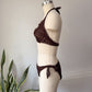 90s Brown Crochet Bikini / M