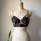 90s Floral Print Silk Bralette Top / S