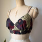 90s Floral Print Silk Bralette Top / S