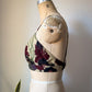90s Floral Print Silk Bralette Top / S