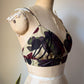 90s Floral Print Silk Bralette Top / S