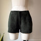 70s Forest Green Suede Leather Hot Pants Shorts / S