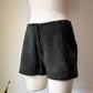70s Forest Green Suede Leather Hot Pants Shorts / S