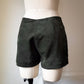70s Forest Green Suede Leather Hot Pants Shorts / S