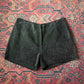 70s Forest Green Suede Leather Hot Pants Shorts / S