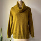 90s Chartreuse Fuzzy Mohair Chunky Turtleneck Sweater / M