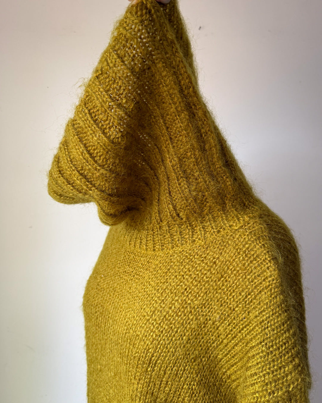 90s Chartreuse Fuzzy Mohair Chunky Turtleneck Sweater / M