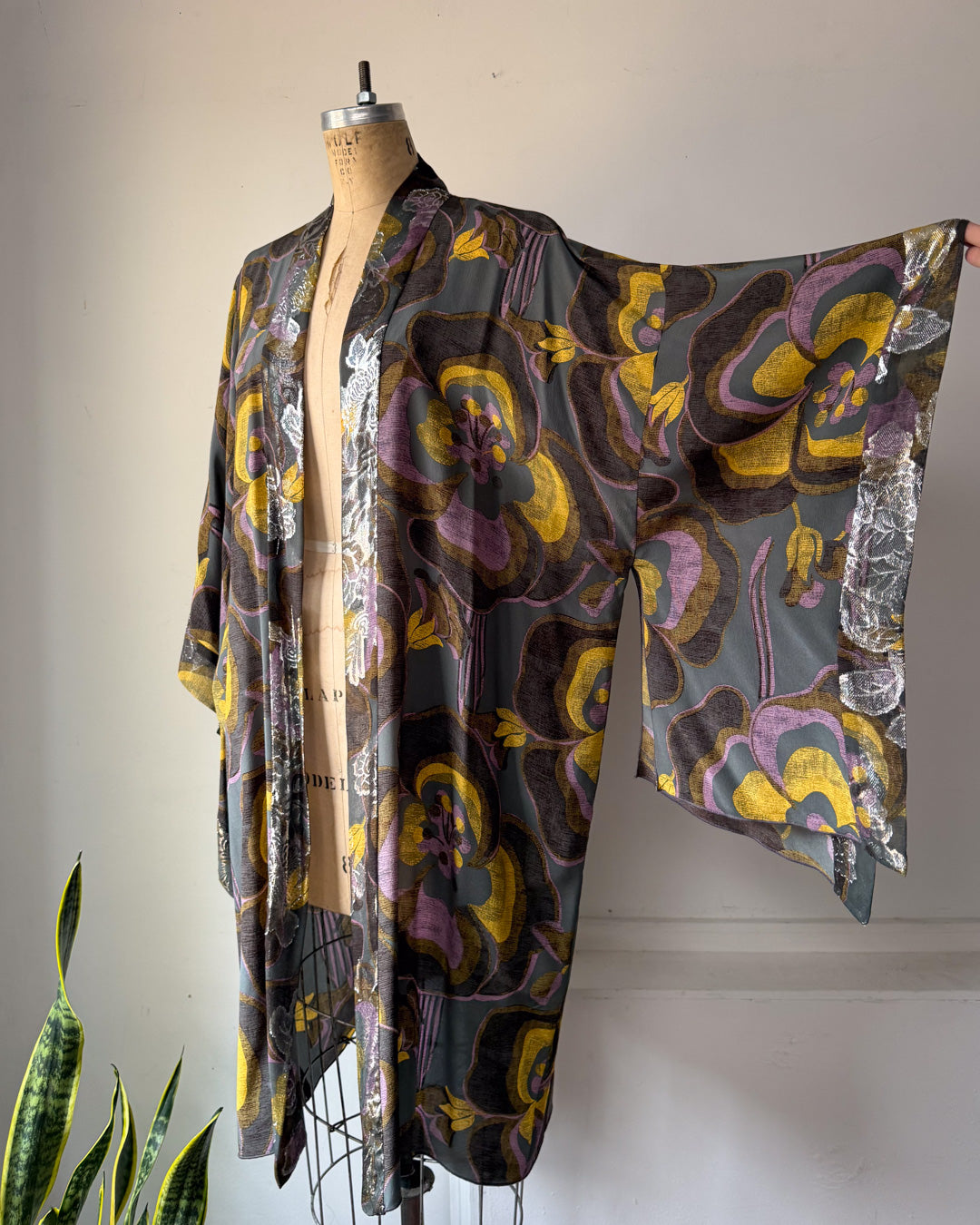 00s Anna Sui Metallic Silk Kimono Duster / OSFM