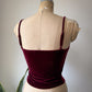 Y2K Burgundy Stretch Velvet Corset Bustier Crop Top / S
