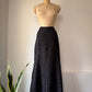 Y2K Black Chevron Applique Textured Maxi Skirt / L