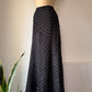 Y2K Black Chevron Applique Textured Maxi Skirt / L
