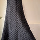 Y2K Black Chevron Applique Textured Maxi Skirt / L