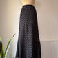 Y2K Black Chevron Applique Textured Maxi Skirt / L