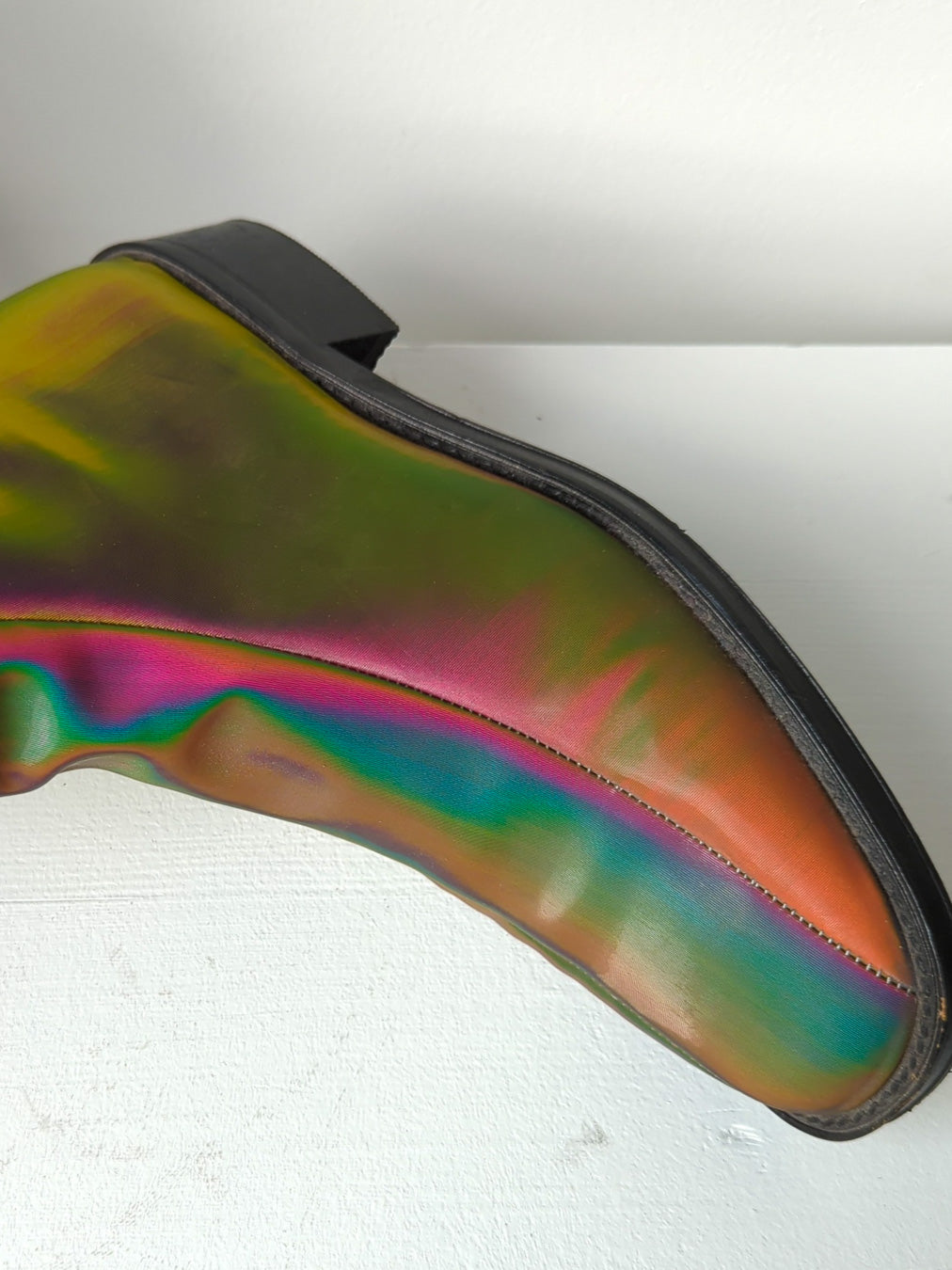 Rainbow Holographic Ankle Boots / 7.5