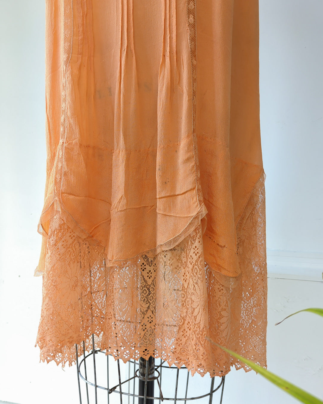 *20s Apricot Silk Slip Dress / S