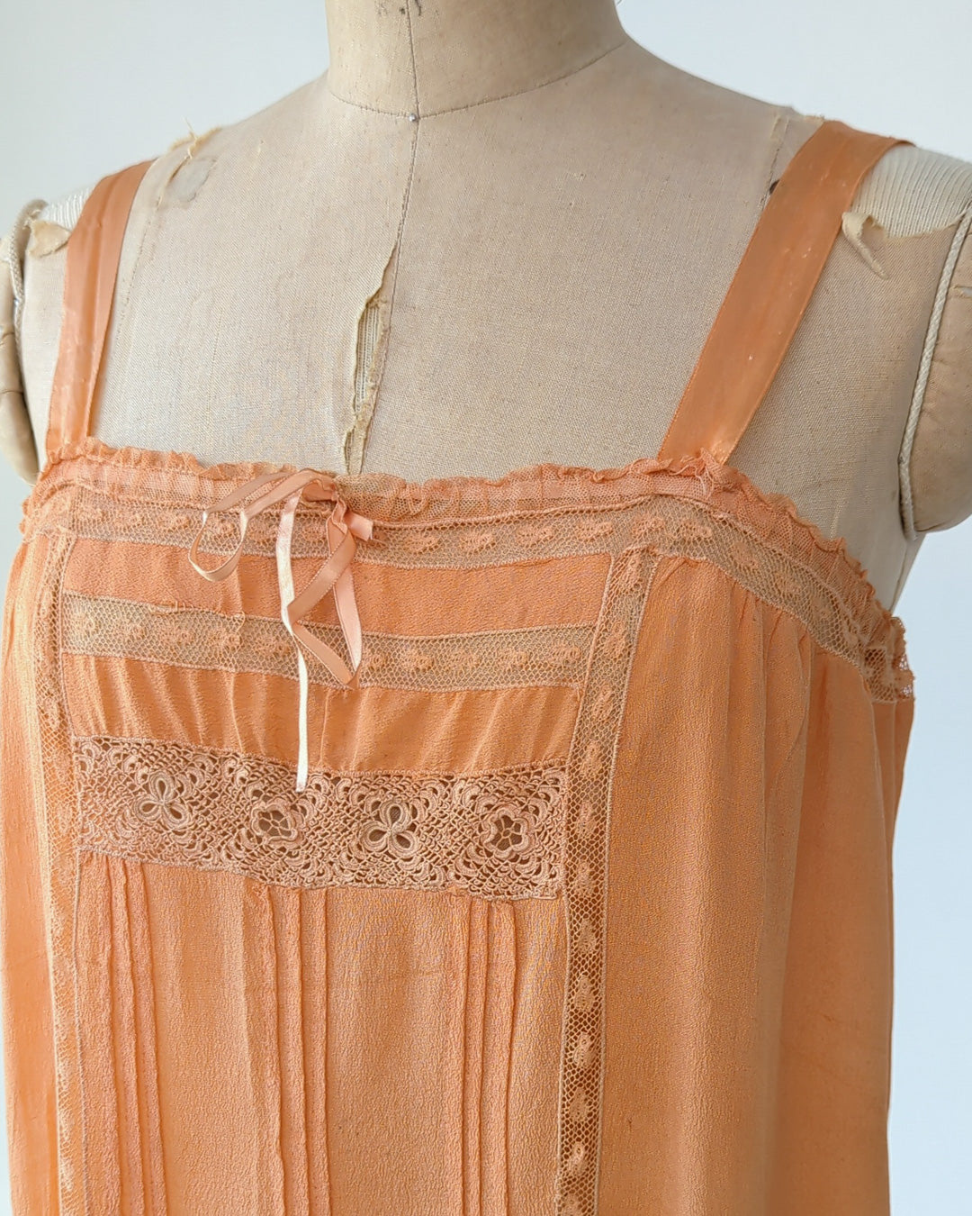 *20s Apricot Silk Slip Dress / S