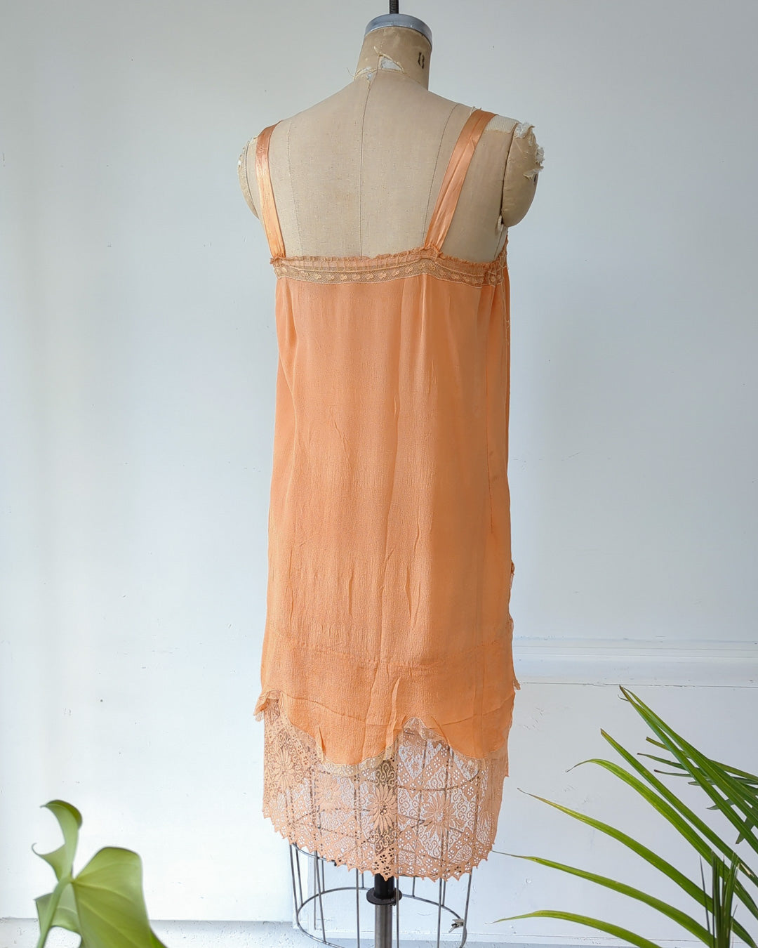 *20s Apricot Silk Slip Dress / S