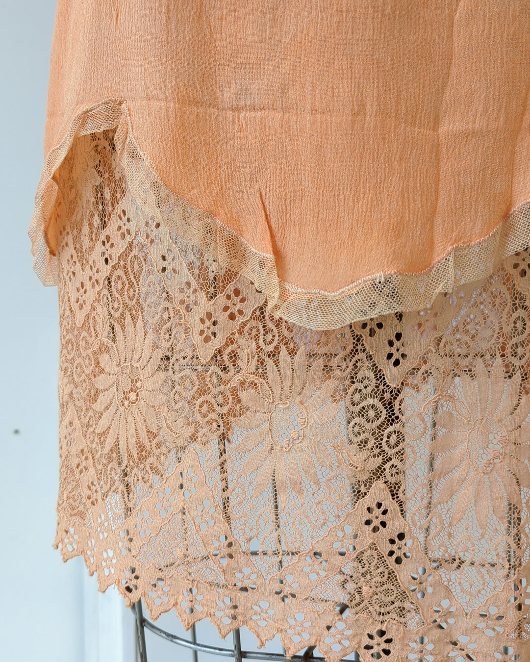 *20s Apricot Silk Slip Dress / S