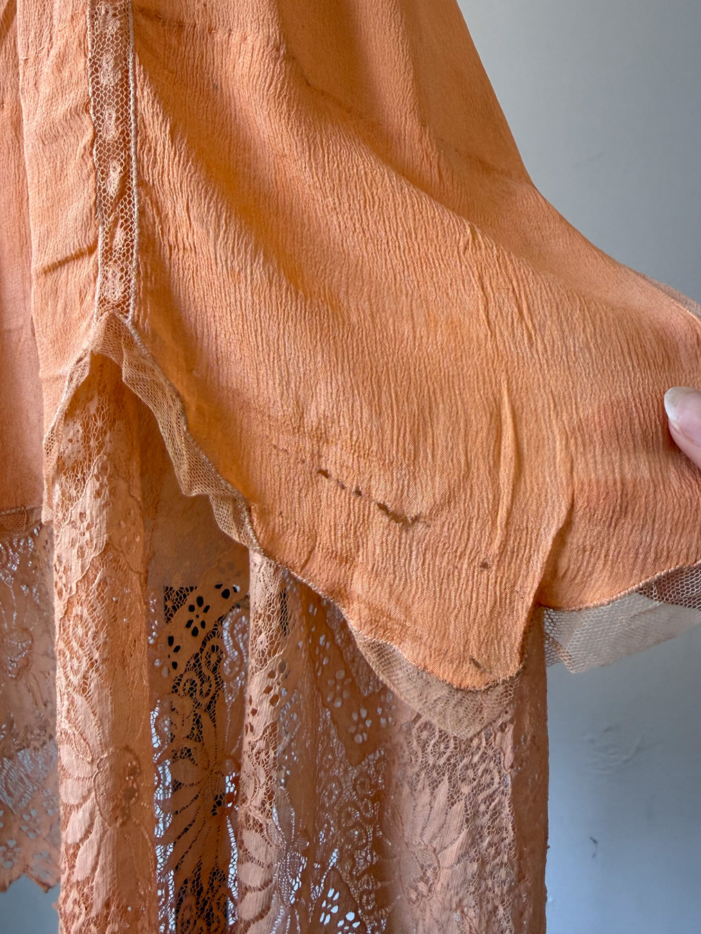 *20s Apricot Silk Slip Dress / S