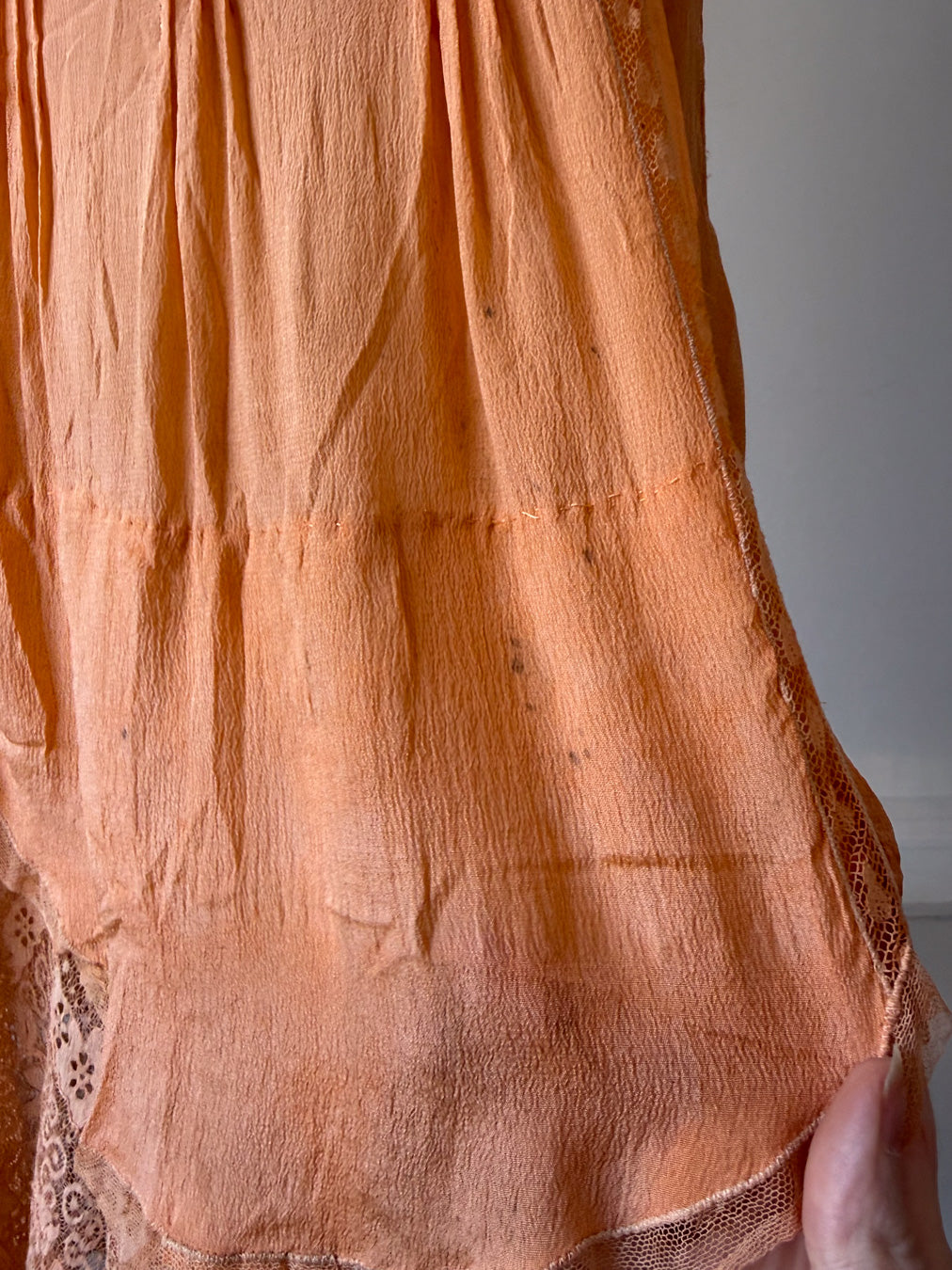 *20s Apricot Silk Slip Dress / S