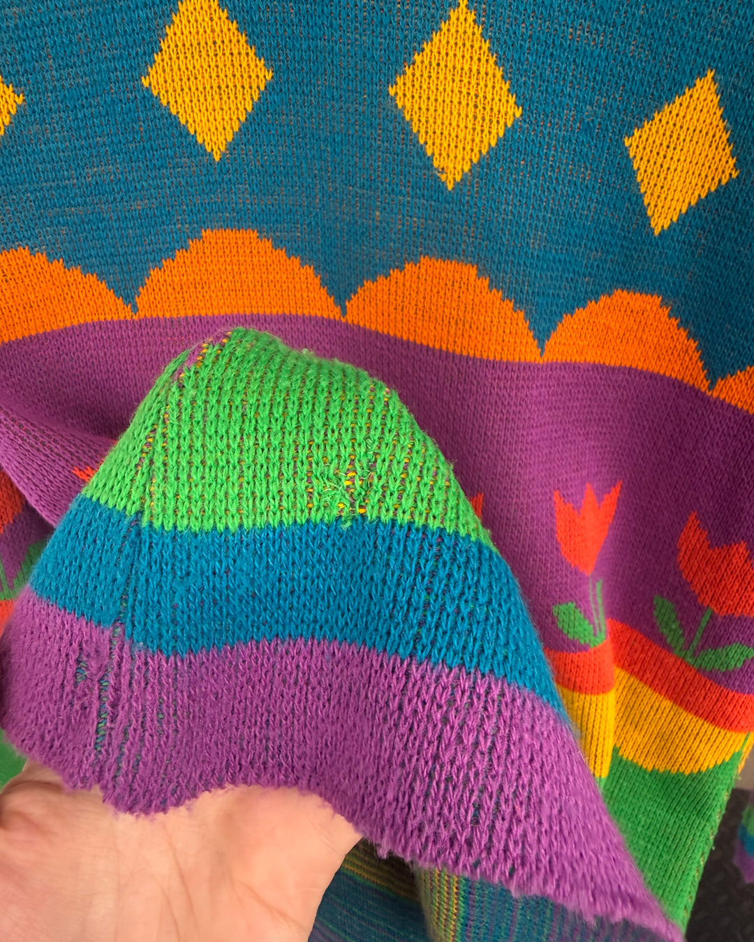 70s Charlie's Girls Colorful Sweater / M
