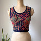 70s Colorful Crop Knit Sweater Vest / XS-S