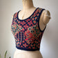70s Colorful Crop Knit Sweater Vest / XS-S
