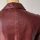 70s Oxblood Red Cropped Leather Jacket / XS-S