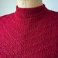 30s Burgundy Wool Boucle Knit Dolman Sleeve Sweater / S-M