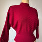 30s Burgundy Wool Boucle Knit Dolman Sleeve Sweater / S-M