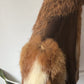 70s Brown Rabbit Fur & Suede Leather Crop Jacket / XS-S